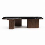 Lakesona Sherwin Rectangular Black Marble Coffee Table