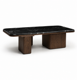 Lakesona Sherwin Rectangular Black Marble Coffee Table