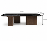 Lakesona Sherwin Rectangular Black Marble Coffee Table