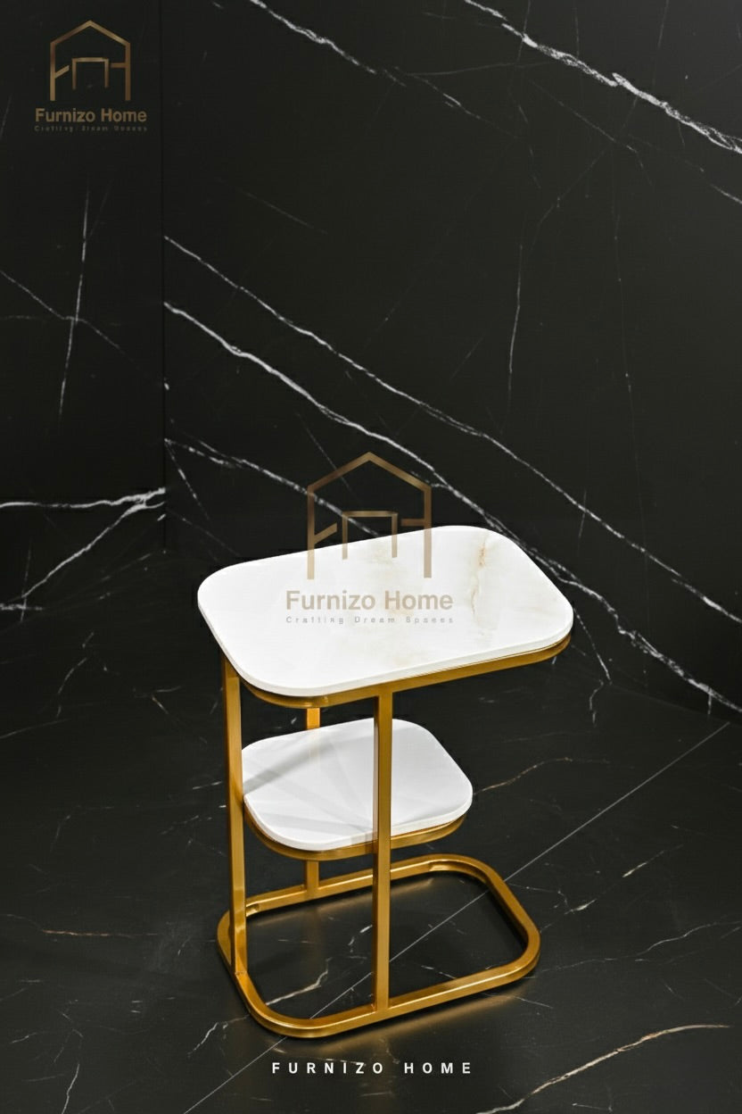 Cairn MS PVD Accent Table with Ceramic Top