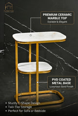 Cairn MS PVD Accent Table with Ceramic Top