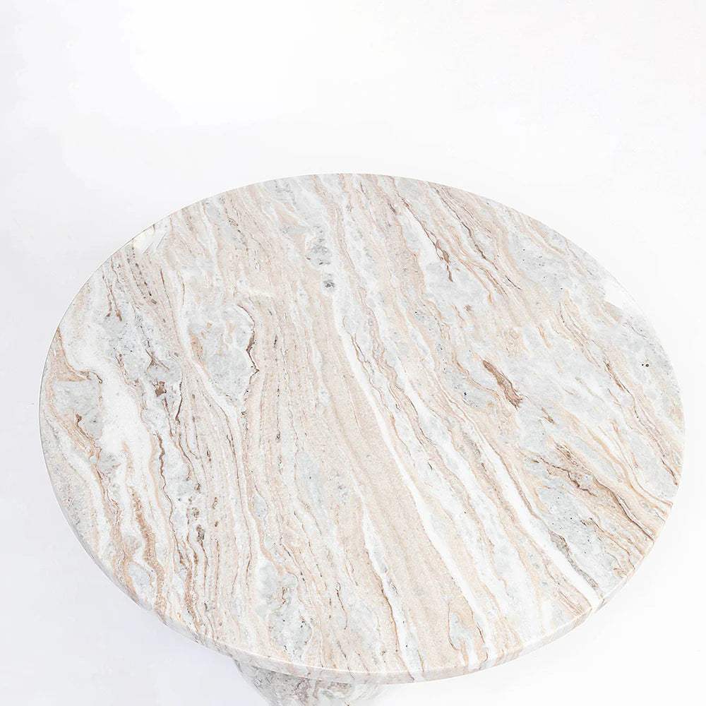 Bejoy Butterscotch Marble Round Coffee Table