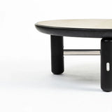 Bette Ceramic Round Coffee Table with Metal Base - Large