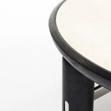 Bette Ceramic Round Coffee Table with Metal Base - Large