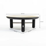 Bette Ceramic Round Coffee Table with Metal Base - Large