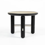 Bette Ceramic Round Coffee Table with Metal Base Set of 2