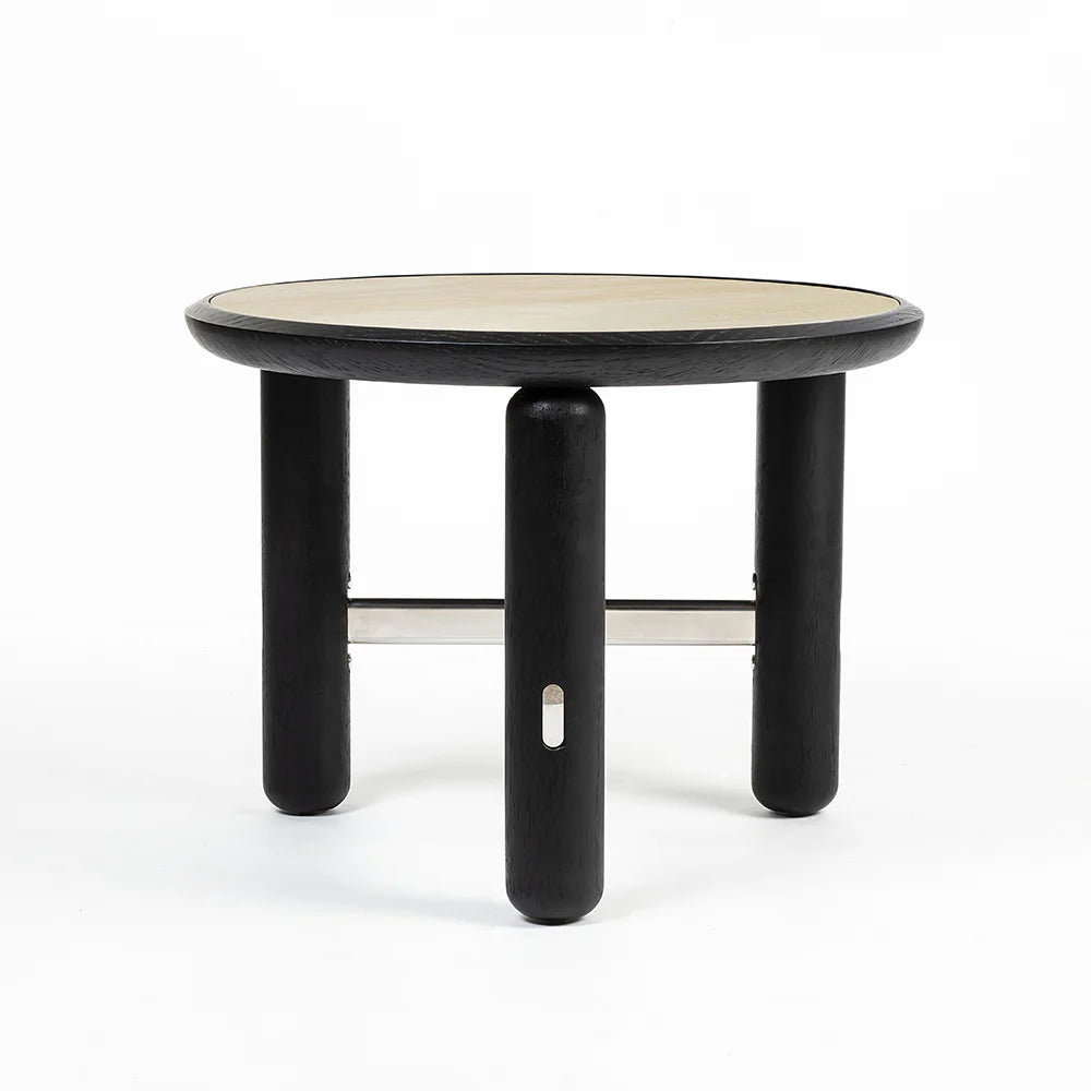 Bette Ceramic Round Coffee Table with Metal Base Set of 2