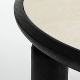 Bette Ceramic Round Coffee Table with Metal Base Set of 2