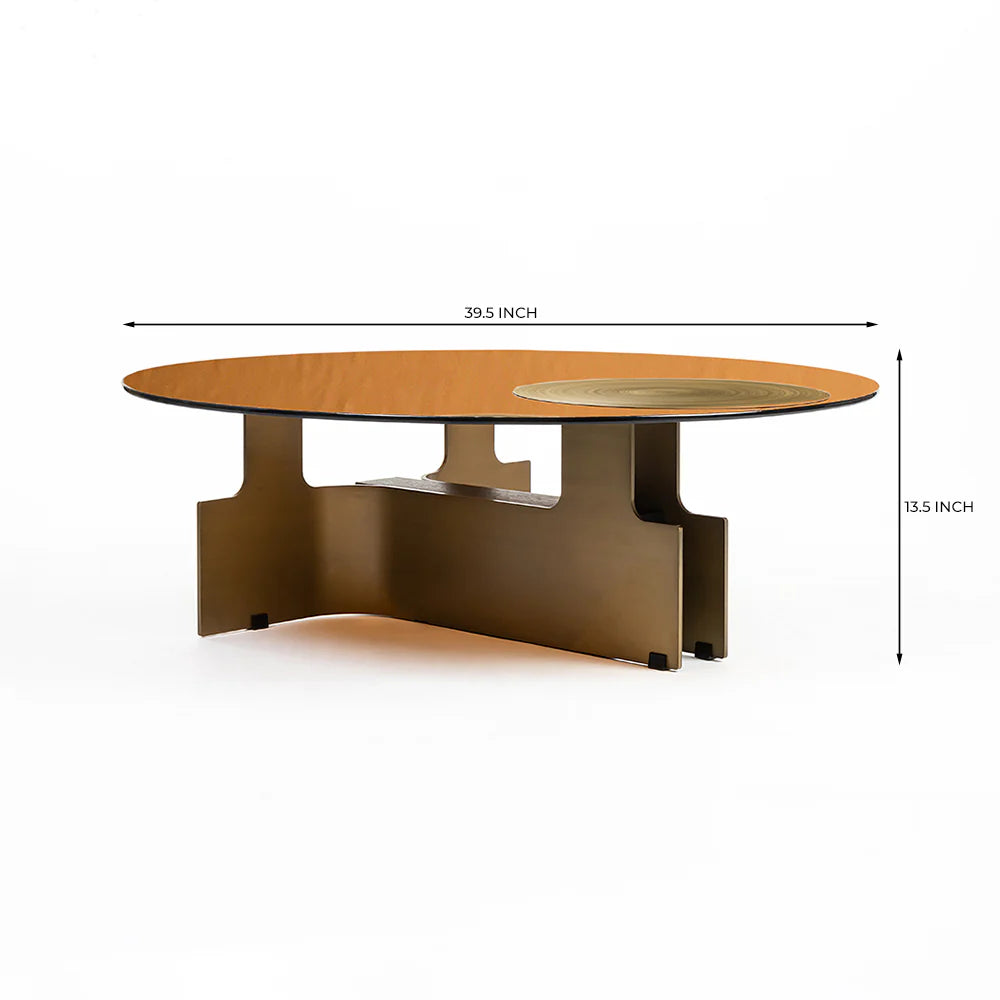 Bonita Glass Coffee Table with Metal Base - Large