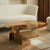 Bonita Glass Coffee Table with Metal Base - Large