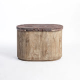Ruel Mango Wood Coffee Table with Red Marble