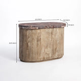 Ruel Mango Wood Coffee Table with Red Marble