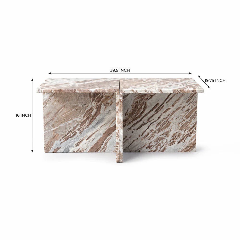 Faris Sawar Marble Coffee Table Set of 2