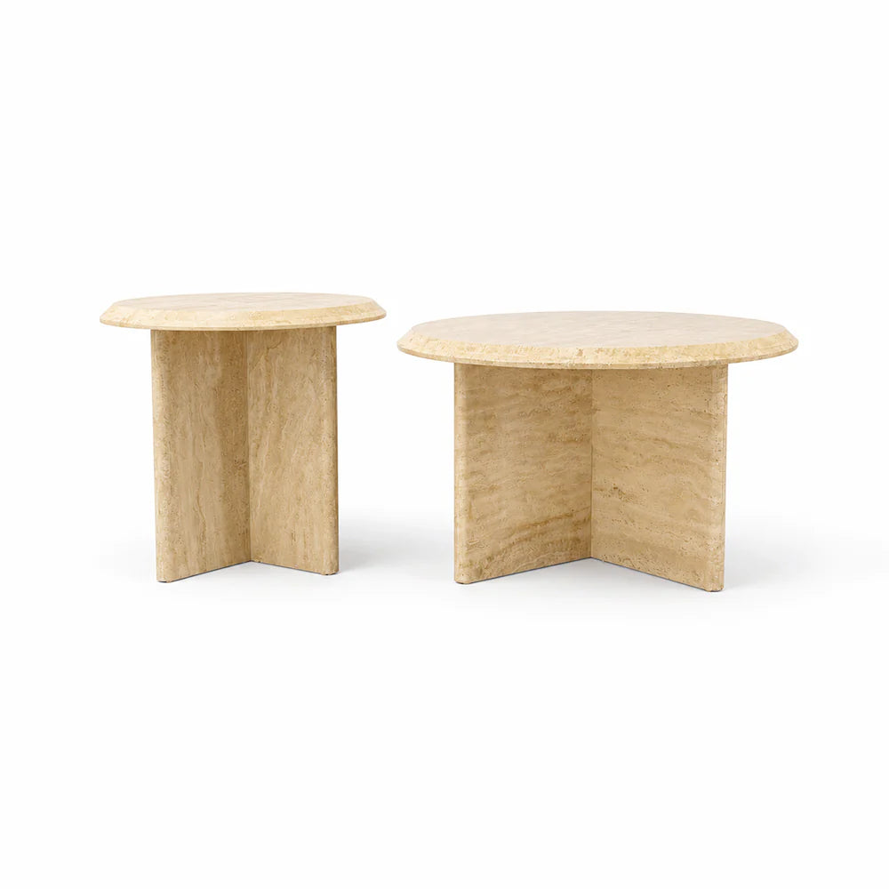 Elara Travertine Marble Coffee Table Set of 2