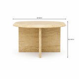Elara Travertine Marble Coffee Table - Large