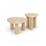 Calla Travertine Marble Coffee Table Set of 2