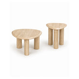 Calla Travertine Marble Coffee Table Set of 2
