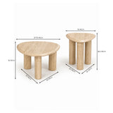 Calla Travertine Marble Coffee Table Set of 2
