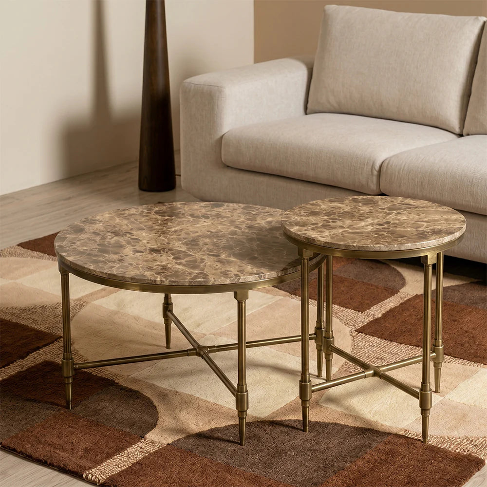 Emie Marble Coffee Table Set of 2