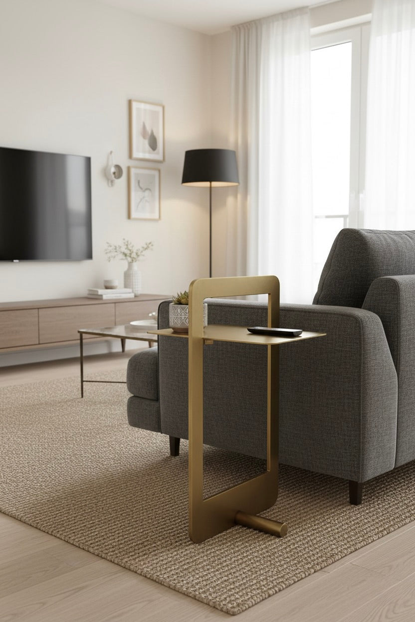 Modern C-Shaped Accent Table