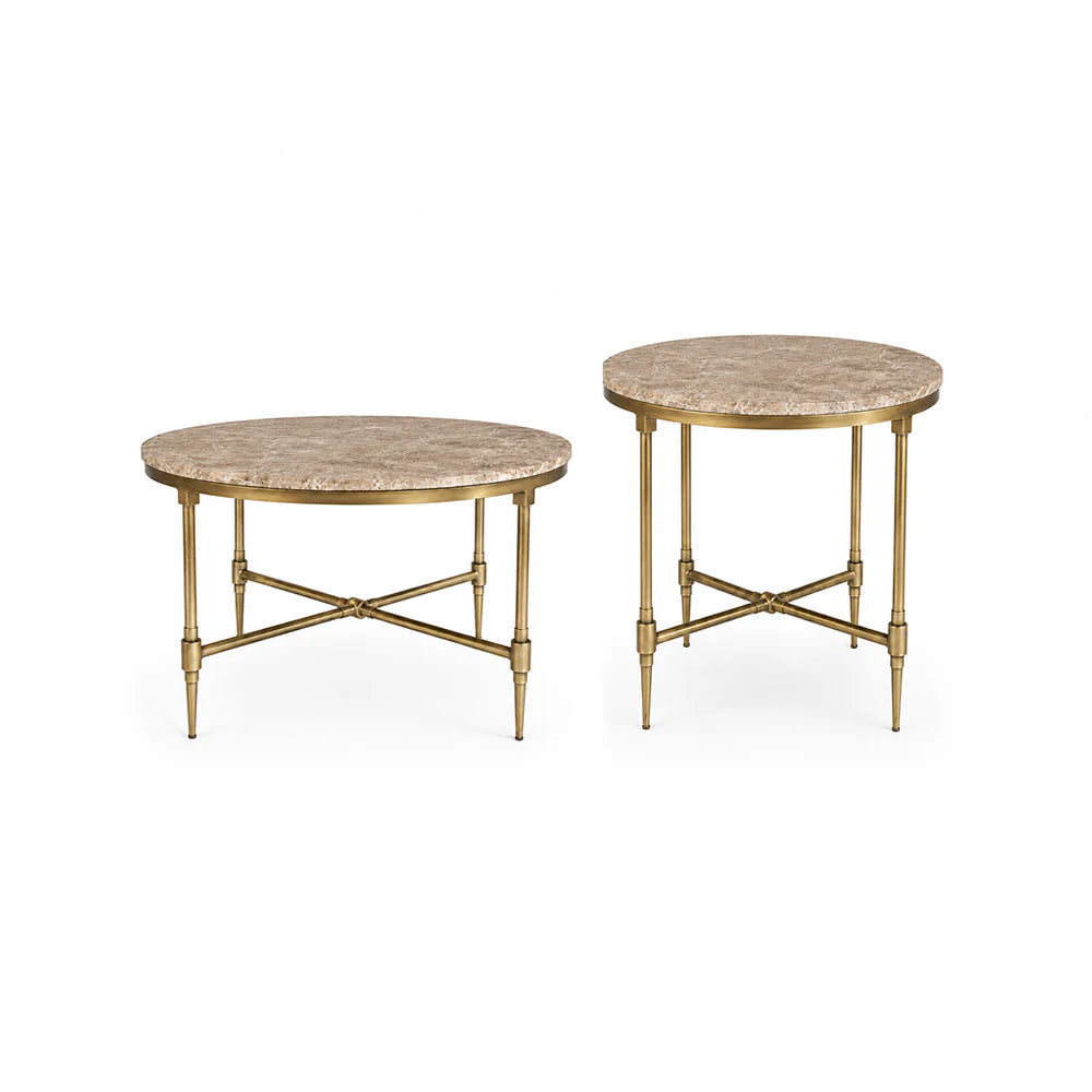 Emie Marble Coffee Table Set of 2