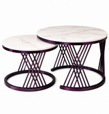 Marble Top Luxury Round Nesting Coffee Table