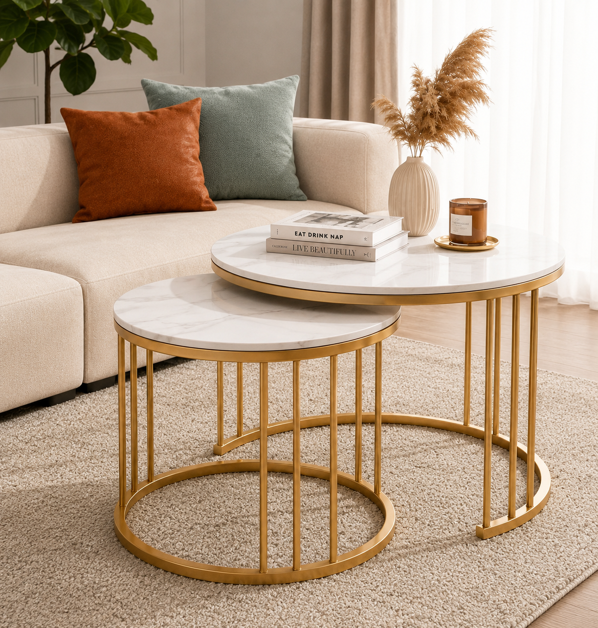Marble Top Luxury Nesting Coffee Table