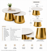 Linea MS PVD Coffee Table with Ceramic Top